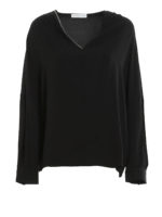 Blusa in crepe con punto luce