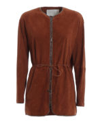 Giacca in camoscio con borchiette