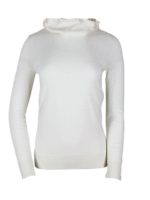 Maglia bianca con collo alto e coulisse