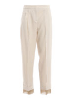 Pantaloni crop in fresco lana