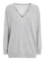 V-Pullover - Hellgrau