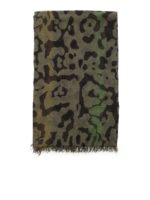 Sciarpa Leopard stampa camouflage verde