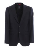 Blazer blu in twill di lana