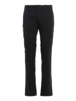 Pantaloni blu in drill di cotone stretch