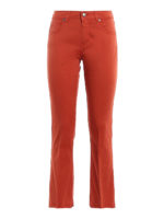 Pantaloni rosso mattone in popeline