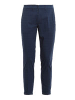 Pantaloni in popeline stretch a quadri