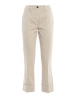 Pantaloni in cotone stretch con risvolto