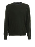 Pull in lana pettinata verde militare