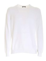 Pullover bianco con ricamo logo