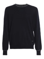 Pull girocollo in lana con ricamo logo