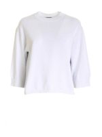 Pullover bianco con pannello a righe