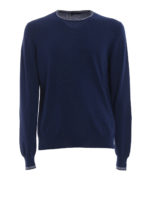 Pullover con collo e polsi a righe