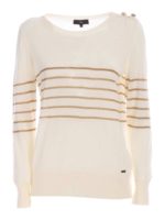 Pullover bianco a righe