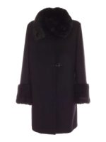 Cappotto con inserti in pelliccia sintetica