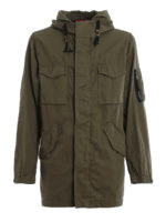 Parka in cotone e lino con cappuccio