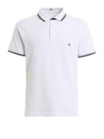 Polo con ricamo logo e bordi a contrasto