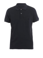 Polo blu scuro con ricamo logo