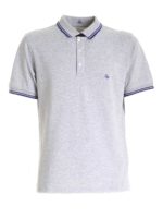 Polo grigio chiaro con bordi bluette