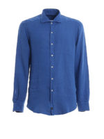Camicia blu in lino