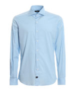 Camicia celeste in popeline di cotone