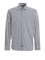 Camicia in popeline di cotone stretch a righe