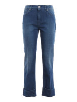 Jeans in denim stretch con maxi risvolti