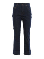 Jeans in cotone stretch con risvolto