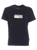 T-shirt blu con patch logo