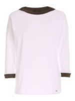 T-shirt bianca manica a tre quarti