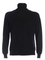 Dolcevita nero con ricamo tono su tono