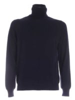 Dolcevita blu con ricamo logo