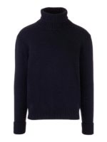 Dolcevita con bordi a costine blu