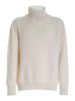 Dolcevita con bordi a costine bianco