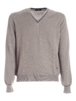 Pullover beige con ricamo logo