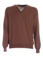 Pullover marrone con ricamo logo