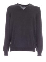 Maglione con scollo a V grigio