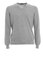 Maglia a V in cotone lavorato