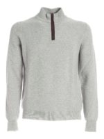 Maglia collo alto con zip grigia