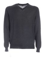 Pullover in cashmere e seta grigio scuro