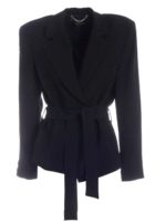 Giacca in cady nero con cintura