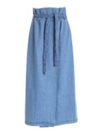 Gonna portafoglio in denim blu