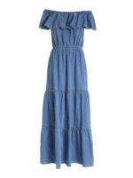 Abito con balze azzurro