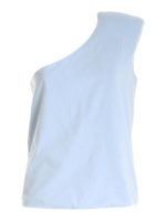 T-shirt monospalla azzurra