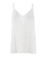 Top in raso bianco con scollo a V
