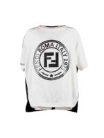 T-shirt bianca e nera con stampa logo