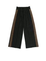 Pantalone nero con bande logo FF