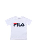 T-shirt bianca stampa logo frontale