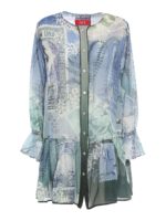 Mini-abito in stampa floreale con ruche