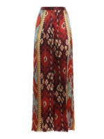 Pantaloni in seta con stampe etniche