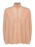 Camicia in misto cotone e seta a collo alto